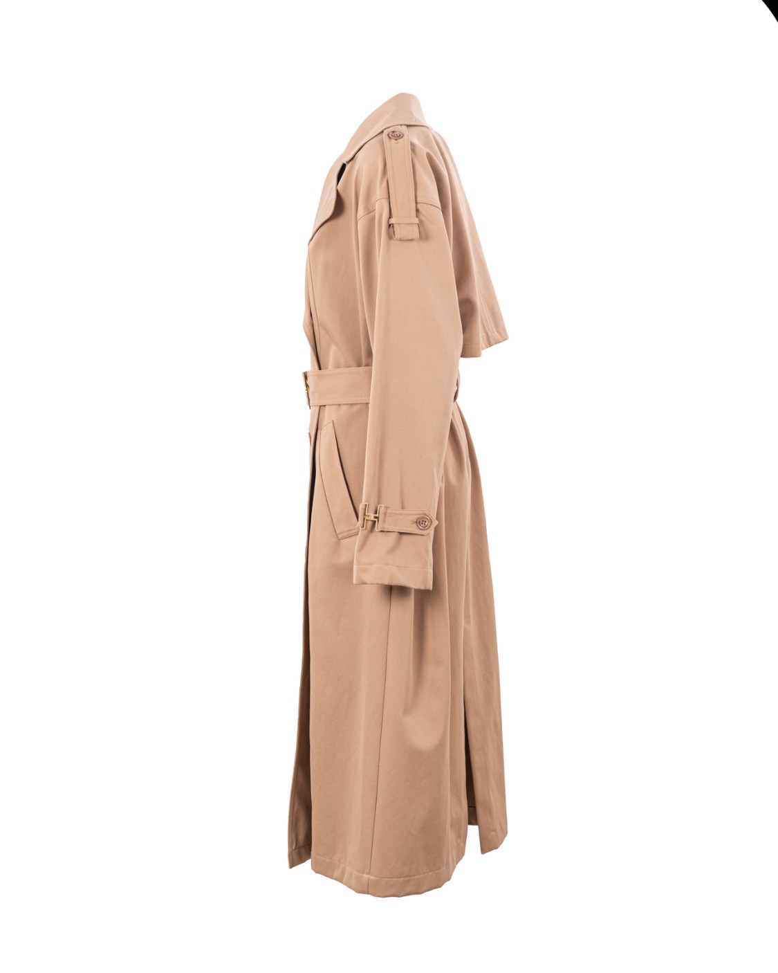 shop ELISABETTA FRANCHI  Spolverino: Elisabetta Franchi trench over in cotone.
Bottoni in tinta.
Accessorio in metallo dorato.
Spalle scese e morsetti in metallo dorato nei polsi.
Composizione: 100% cotone.
Made in Italy.. SP00541E2-390 number 5485870